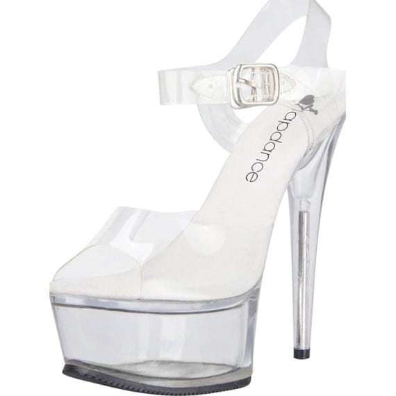 Clear Platform Sandal With Quick Release Strap 6in Heel