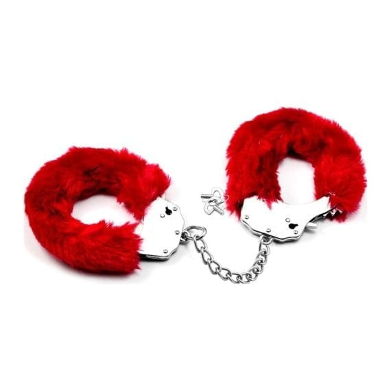 Fetish Pleasure Fluffy Hand Cuffs Red Fetish Pleasure Fluffy Hand Cuffs Red