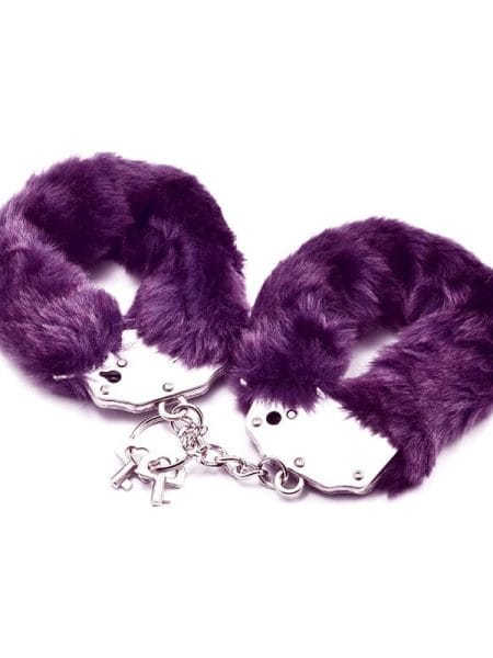 Fetish Pleasure Fluffy Hand Cuffs Purple