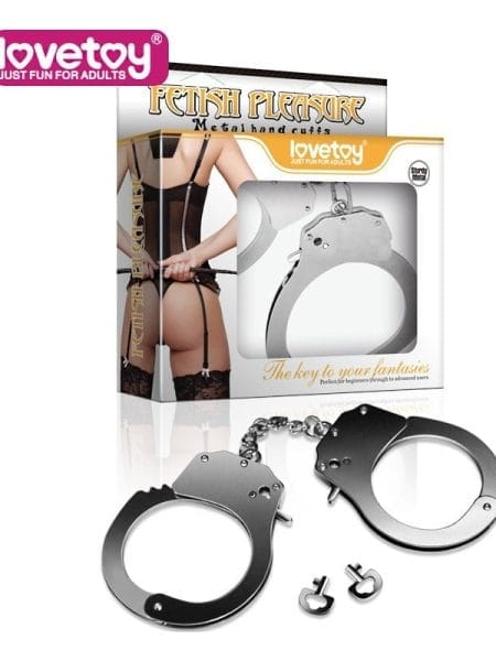 Fetish Pleasure Metal Hand Cuffs Silver