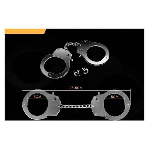 Fetish Pleasure Metal Hand Cuffs Silver