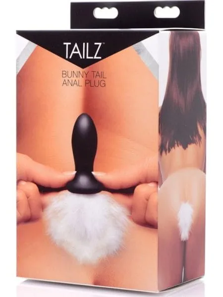 White Bunny Tail Anal Plug