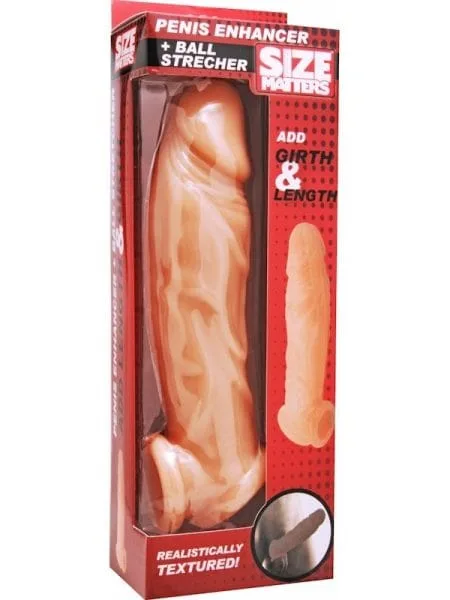 Realistic Flesh Penis Enhancer and Ball Stretcher