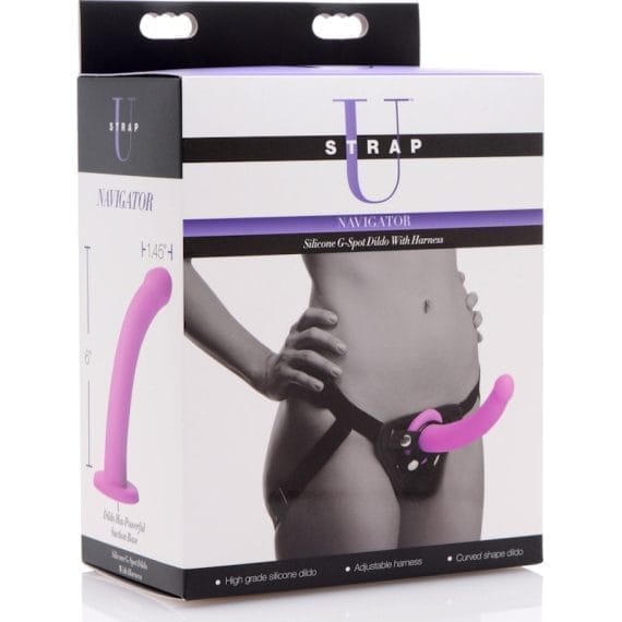 Navigator Silicone G-Spot Dildo with Harness