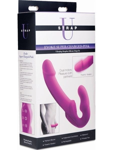 Evoke Rechargeable Vibrating Silicone Strapless Strap On