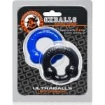 Ultraballs 2 Pk Cockring Black And Pool Blue