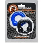 Ultraballs 2 Pk Cockring Black And Police Blue