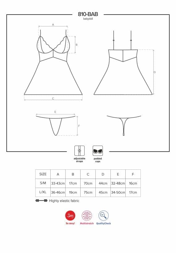 Classic Babydoll And Thong White