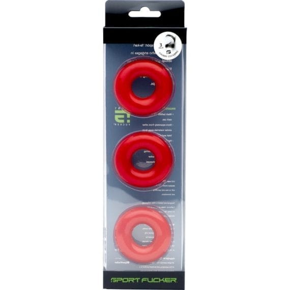 Sport Fucker Chubby Cockring 3 Pk Red