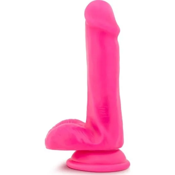 Neo Dual Density Cock With Balls 6In Neon Pink Neo Dual Density Cock With Balls 6in Neon Pink