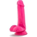 Neo Dual Density Cock With Balls 6in Neon Pink
