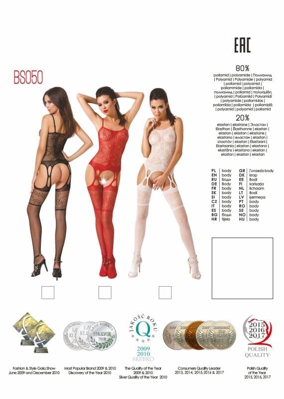 Bodystocking Bs050 White Bodystocking BS050 White