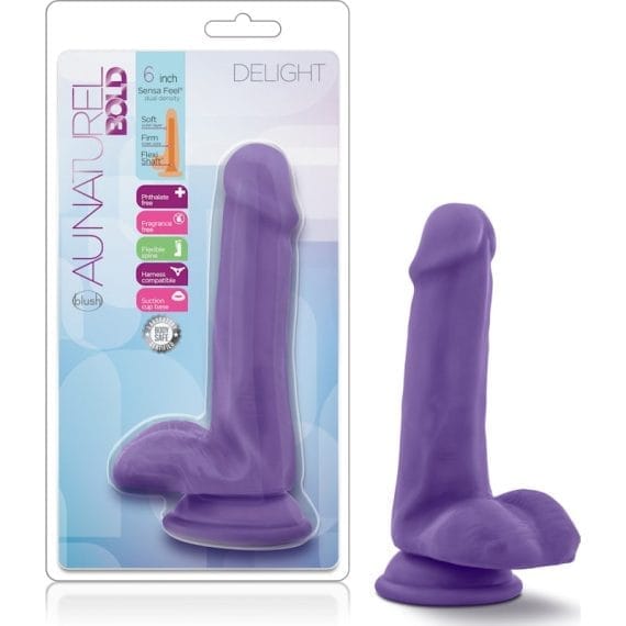 Au Naturel Bold Delight 6in Dildo Purple