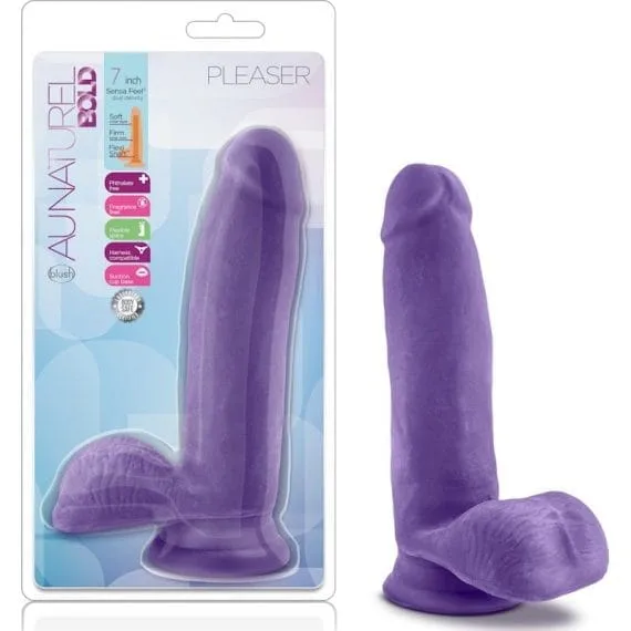 Au Naturel Bold Pleaser 7In Dildo Purple Au Naturel Bold Pleaser 7in Dildo Purple