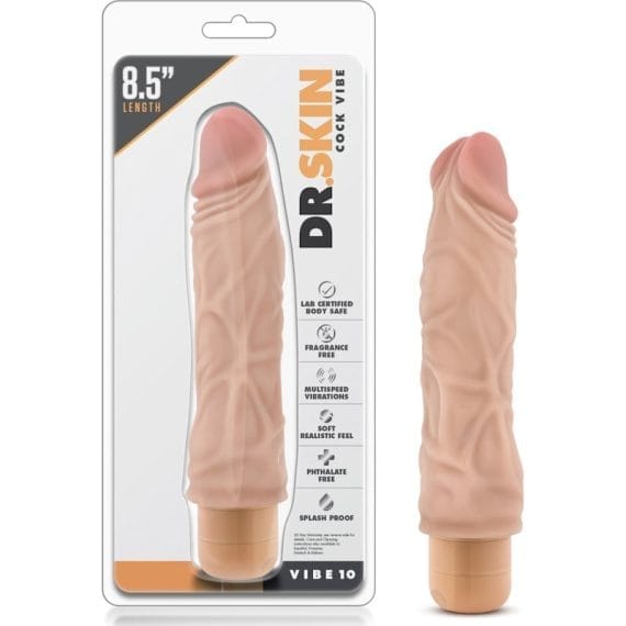 Dr Skin Cock Vibe 10 8.5In Vibrating Cock Beige Dr Skin Cock Vibe 10 8.5in Vibrating Cock Beige