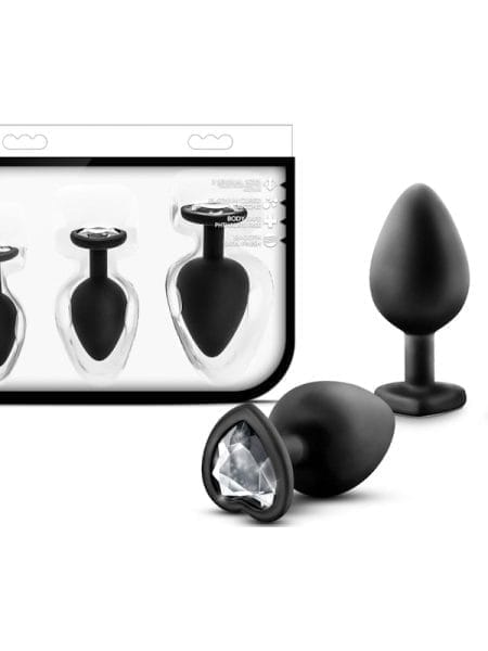 Luxe Bling Plugs Training Kit Black With Clear Gems