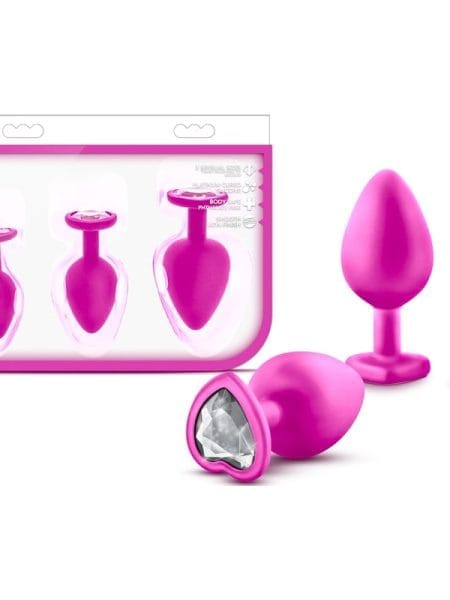 Luxe Bling Plugs Training Kit Pink With White Gems