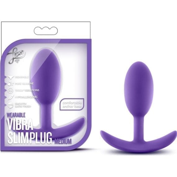 Luxe Wearable Vibra Slim Plug Medium Purple