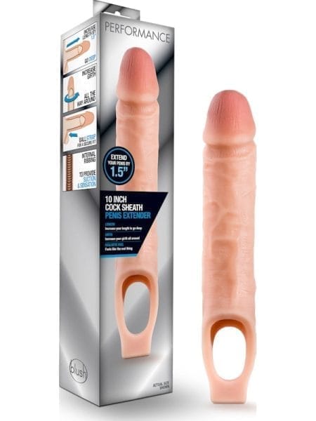 Performance 10in Cock Sheath Penis Extender Vanilla