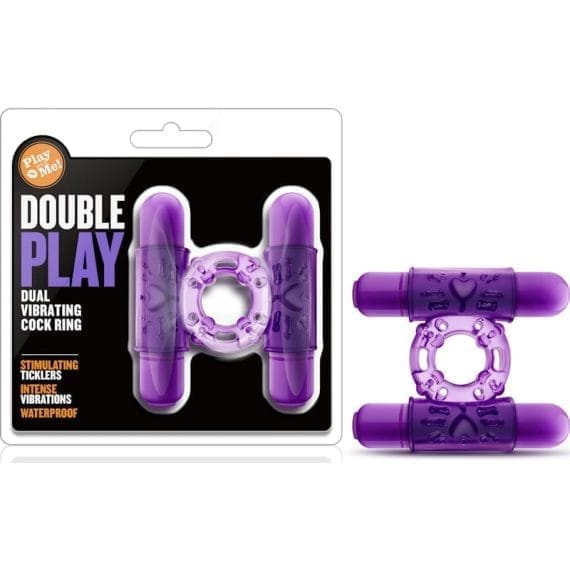 Play With Me Double Play Dual Vibrating Cock Ring Purple