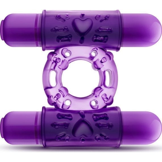 Play With Me Double Play Dual Vibrating Cock Ring Purple Play With Me Double Play Dual Vibrating Cock Ring Purple