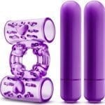 Play With Me Double Play Dual Vibrating Cock Ring Purple