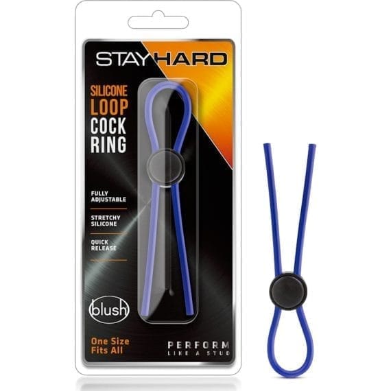 Stay Hard Silicone Loop Cock Ring Blue