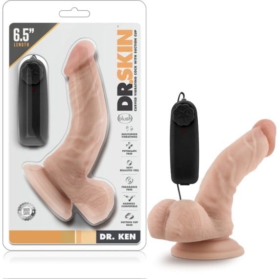 Dr Skin Dr Ken 6.5in Vibrating Cock with Suction Cup Vanilla