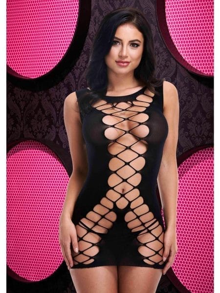 Criss Cross Mini Dress Black