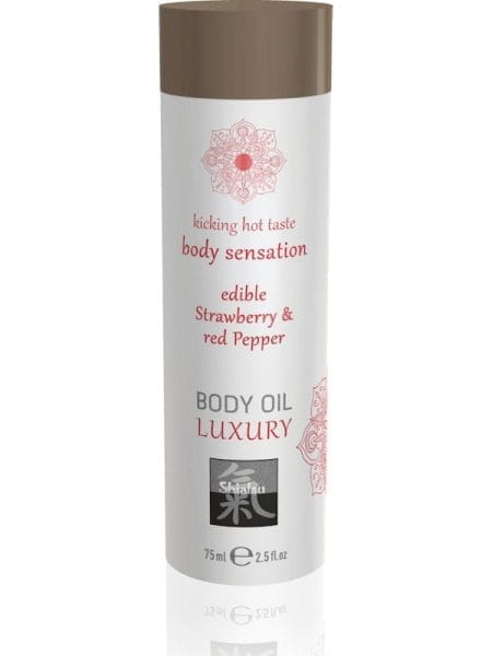 Shiatsu Luxury Body Oil Edible Strawberry and Red Pepper