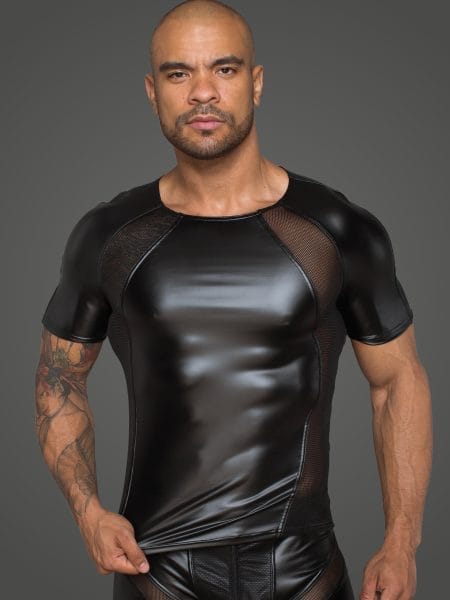 Power Wetlook Men T-shirt With 3D Net