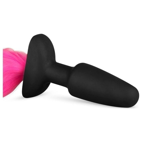 Silicone Butt Plug With Tail Pink