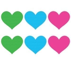 Neon Heart Pasties 3 Pk Green/Blue/Pink 160913 1 Neon Heart Pasties 3 Pk Green/Blue/Pink