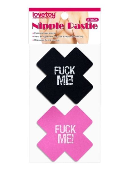 FUCK ME Cross Pattern Nipple Pasties Twin Pk