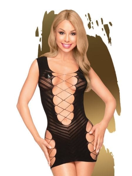 Flame On The Rock Seamless Mini Dress w Criss Cross Details