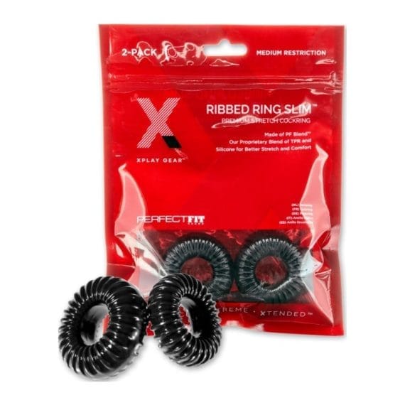 Xplay Stretch Ribbed Ring Slim 2 Pc Xplay Stretch Ribbed Ring Slim 2 Pc