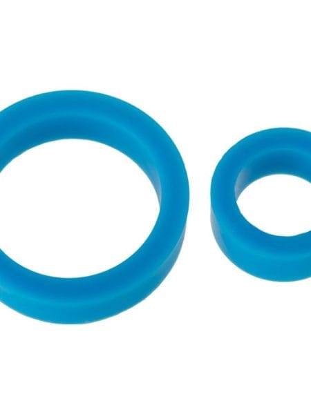 Silicone Cock Rings Double Pk Blue