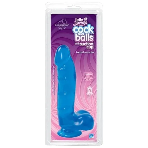 Cock And Balls With Suction Cup Sapphire Cock And Balls With Suction Cup Sapphire