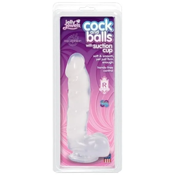 Cock And Balls With Suction Cup Diamond Clear Cock And Balls With Suction Cup Diamond Clear