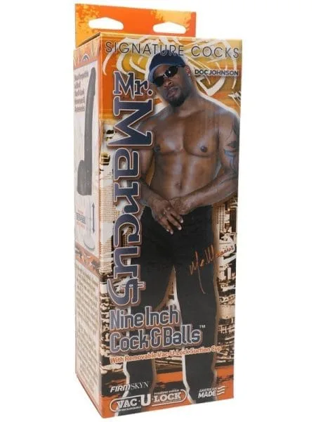 Mr. Marcus 9in Realistic Cock And Balls Black