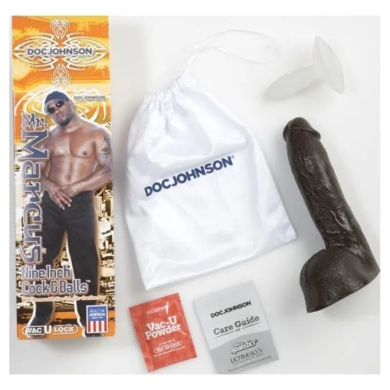 Mr. Marcus 9In Realistic Cock And Balls Black Mr. Marcus 9in Realistic Cock And Balls Black