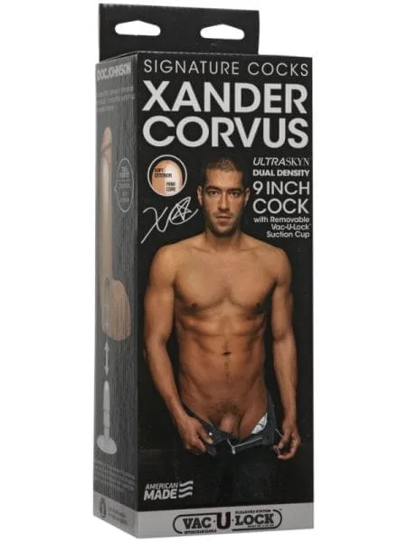 Xander Corvus 9in Cock w Vac-U-Lock Suction Cup Vanilla