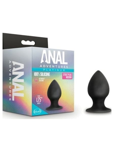 Anal Adventures Platinum Silicone Anal Stout Plug Medium
