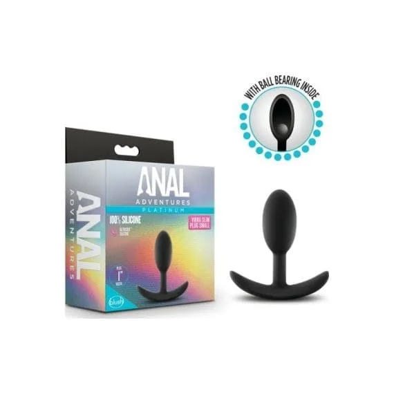Anal Adventures Platinum Silicone Vibra Slim Plug Small Anal Adventures Platinum Silicone Vibra Slim Plug Small