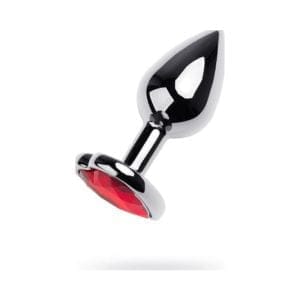 Silver Metal Anal Plug W Red Ruby Heart Gem Small 162513 1 Silver Metal Anal Plug w Red Ruby Heart Gem Small