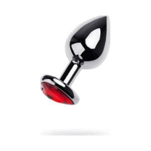 Silver Metal Anal Plug W Red Ruby Heart Crystal Medium 162515 1 Silver Metal Anal Plug w Red Ruby Heart Crystal Medium