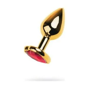 Gold Metal Anal Plug W Red Ruby Heart Crystal Small 162516 1 Gold Metal Anal Plug w Red Ruby Heart Crystal Small