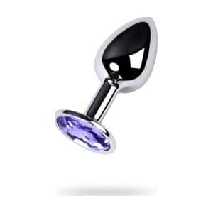 Silver Metal Anal Plug W Amethyst Crystal Small 162520 1 Silver Metal Anal Plug w Amethyst Crystal Small