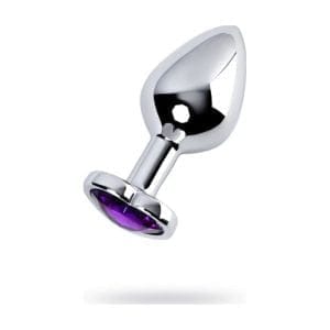 Silver Metal Anal Plug W Amethyst Heart Crystal Medium 162522 1 Silver Metal Anal Plug w Amethyst Heart Crystal Medium