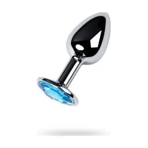 Silver Metal Anal Plug W Topaz Crystal Small 162524 1 Silver Metal Anal Plug w Topaz Crystal Small